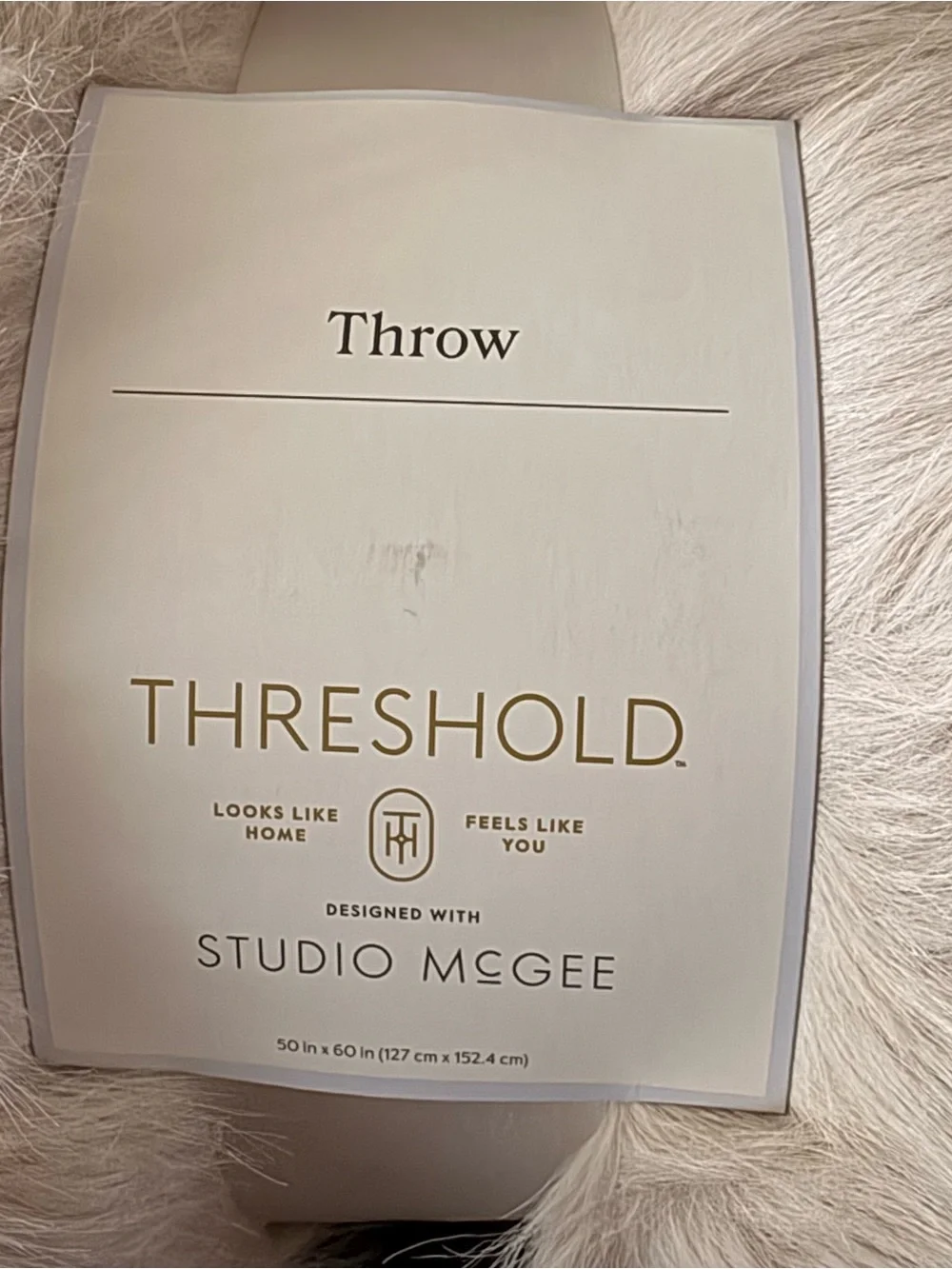 Threshold Studio McGee Faux Fur Reversible Throw. NWT sealed in bag